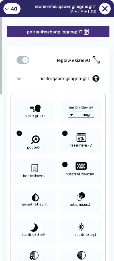 danish website accessibility widget